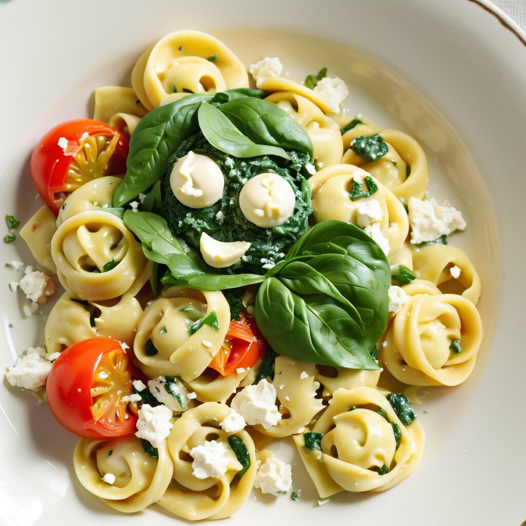 Spaghetti mit Spinat und Feta