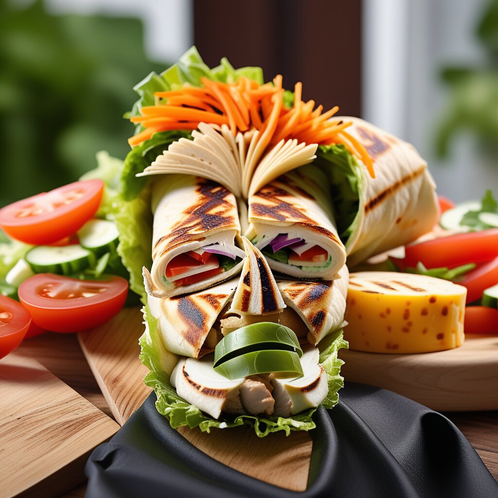 Gemischte Wraps auf Teller